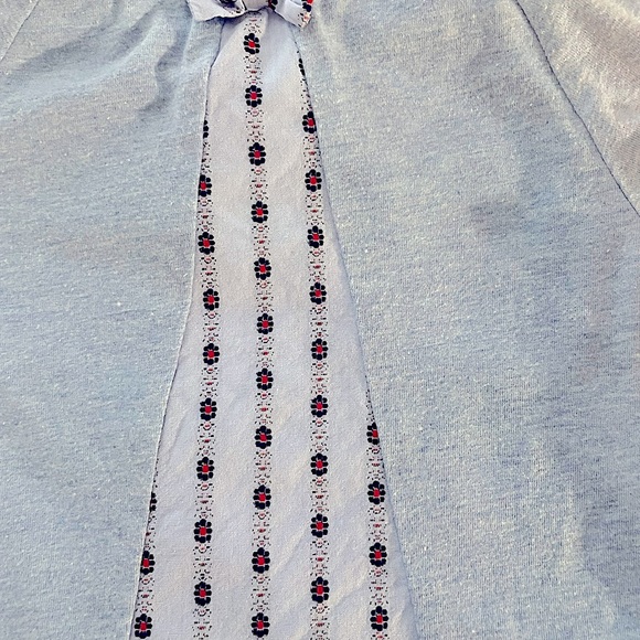 Darling Girls Blue/White Embroidered Floral Tunic Dress (Sz 5-6) - Picture 7 of 8